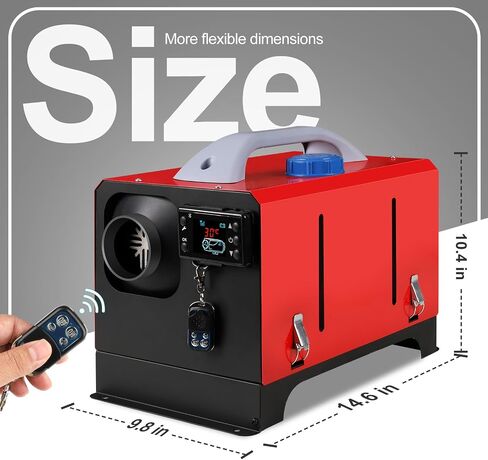سخان ديزل 8 كيلو وات، سخان انتظار 12 فولت/24 فولت مع التحكم في التطبيق وشاشة LCD، تشغيل وإيقاف تلقائي، لسيارة RV Garage Camper Fishing SUV Car Trailer Camper Van Boat (أفقي) in Saudi Arabia