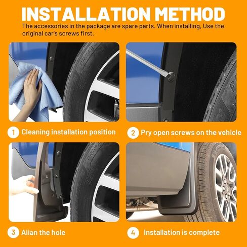 Mud Flaps Splash Guards Mudflaps Fit for Toyota Tacoma 2024 2025 Pickup Truck 4PCS Exterior Accessories Front and Rear Tire Fenders Mudguards Kit Vehicle Wheel Liner in Kuwait