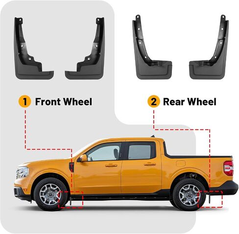 Mud Flaps Splash Guards Mudflaps Fit for Toyota Tacoma 2024 2025 Pickup Truck 4PCS Exterior Accessories Front and Rear Tire Fenders Mudguards Kit Vehicle Wheel Liner in Kuwait
