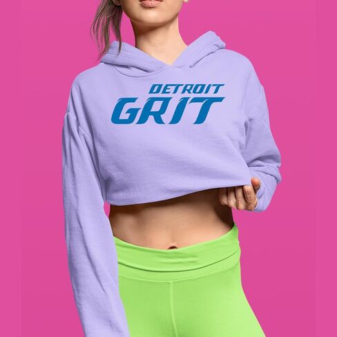 Detroit Grit Football Cropped Fleece Hoodie, Soft & Cozy, Trendy Fit in Saudi Arabia