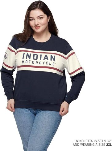 Indian Motorcycle Womenâ€s Colorblock Sweatshirt, Navy in Saudi Arabia