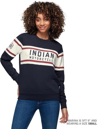 Indian Motorcycle Womenâ€s Colorblock Sweatshirt, Navy in Saudi Arabia