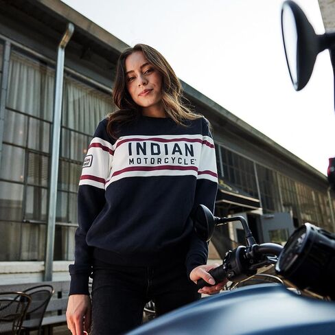 Indian Motorcycle Womenâ€s Colorblock Sweatshirt, Navy in Saudi Arabia