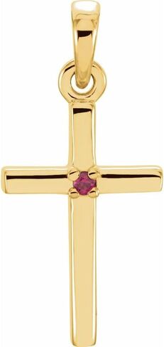 Sonia Jewels 19.2x9mm Ruby Cross Crucifix Charm Pendant (19mm x 9mm) in Saudi Arabia
