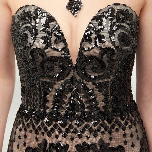Prom Dress Jewel Sleeveless Mermaid Sequin Evening Dress in Saudi Arabia