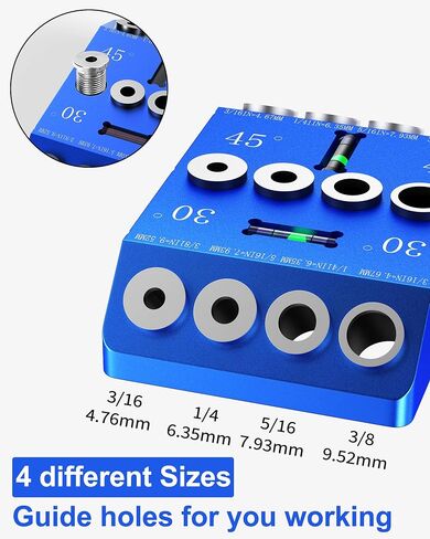 30 45 90 Angle Drill Guide Jig with 4 Drill Bits and 90° V-grooves, 4 Size Drill Jig for Angled or Straight Holes, for Railing, Deck, Wood Post, Portable Level design in Saudi Arabia