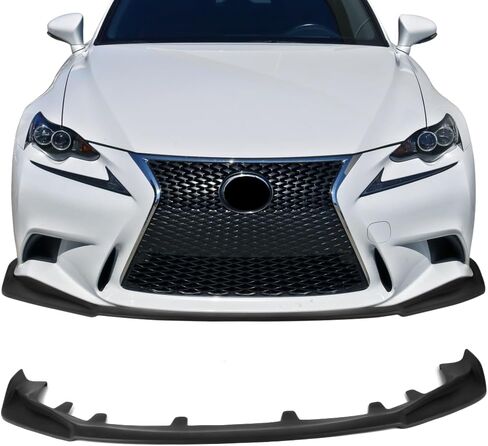 IKON MOTORSPORTS، الشفة الأمامية الممتصة للصدمات متوافقة مع 2014-2016 Lexus IS250 IS300 IS350 F Sport Sedan 4-Door، IKON Style PP غير مطلي باللون الأسود in Saudi Arabia