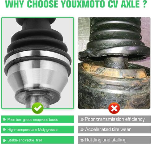 Youxmoto Rear Left/Right CV Axle & Wheel Bearing Kit Fit for Polaris Ranger 1000 Diesel/XP 1000 (High Lifter/Crew/EPS)- 2015 2016 2017 2018 2019, Ranger 570 (Full Size) 900 CV AXLE Drive Half Shaft in Saudi Arabia