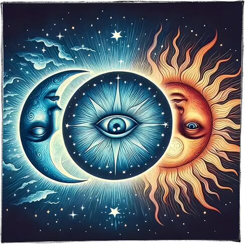 Square Divinations Tapestry Flower Moon Sun Astrology Tablecloth Tarots Tablecloth Table Cloth Witchcrafts Supplies in Saudi Arabia