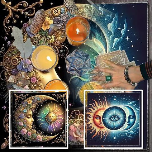 Square Divinations Tapestry Flower Moon Sun Astrology Tablecloth Tarots Tablecloth Table Cloth Witchcrafts Supplies in Saudi Arabia