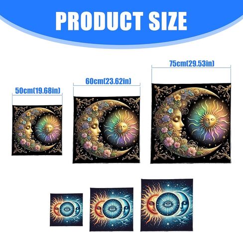 Square Divinations Tapestry Flower Moon Sun Astrology Tablecloth Tarots Tablecloth Table Cloth Witchcrafts Supplies in Saudi Arabia