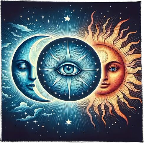 Square Divinations Tapestry Flower Moon Sun Astrology Tablecloth Tarots Tablecloth Table Cloth Witchcrafts Supplies in Saudi Arabia