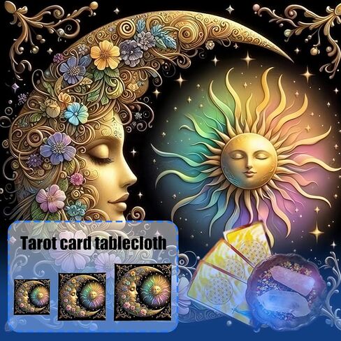 Square Divinations Tapestry Flower Moon Sun Astrology Tablecloth Tarots Tablecloth Table Cloth Witchcrafts Supplies in Saudi Arabia