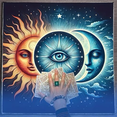 Square Divinations Tapestry Flower Moon Sun Astrology Tablecloth Tarots Tablecloth Table Cloth Witchcrafts Supplies in Saudi Arabia