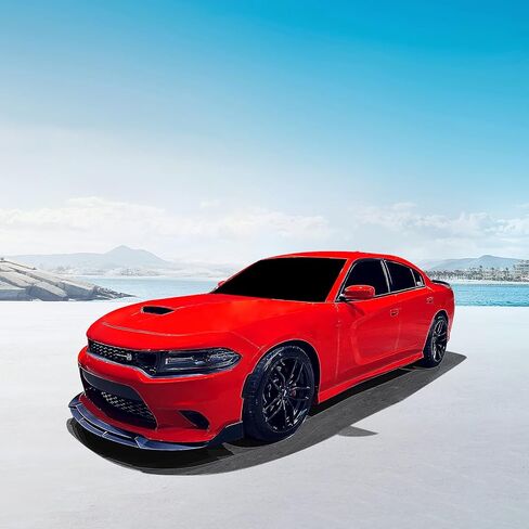 FREEMOTOR802 Front Bumper Lip Splitter Fits 2015-2023 Dodge Charger SRT | V2 Style Gloss Black ABS Plastic 4PCS Air Dam Chin Spoiler Underbody Front Lip Spoiler Lower Guard Protector in Saudi Arabia
