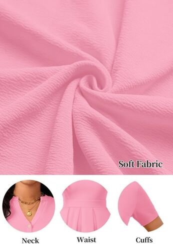 Womens Short Sleeve V Neck Casual Semi-Formal Dress Wedding Guest Cocktail Dresses with Pockets in Saudi Arabia