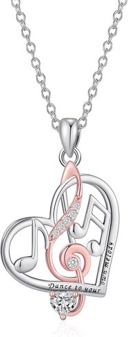 Music Jewelry Music Necklace Guitar/Headphone/Music Note Pendant Necklace for Women Gifts for Music Lover in Kuwait