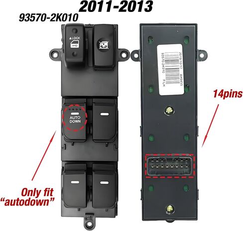 93570-2K010 935702K010 for Soul Optima K5 2009 2010 2011 2012 2013,Left Master Electric Power Window Lifter Control Switch in Saudi Arabia
