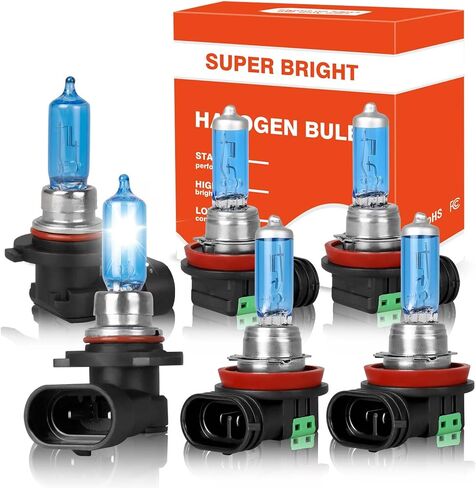 Fit for 2003 2004 2005 2006 2007 2008 Mazda 6,H1 H1 High Low Beam High Performance Halogen Headlight Bulbs,IP68,plug and play,5000K White Light,4 pack in Kuwait