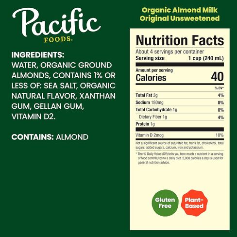Pacific Foods Original Hemp Milk, Plant Based Milk, 32 oz Carton in Saudi Arabia