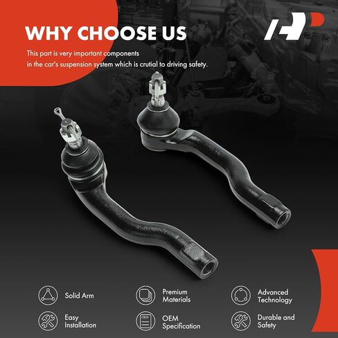 A-Premium 2 x Front Outer Tie Rod Ends, Compatible with Mazda 2 2011 2012 2013 2014, Hatchback in Saudi Arabia