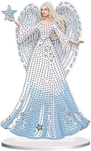 5D Diamond Art Painting Ornaments Kits Christmas Wreath, DIY Diamond Art Painting Desktop Ornament, Special Shaped Crystal Rhinestone Diamond Art Table Top Home Office Christmas Decor (24.1x23.5cm) in Kuwait