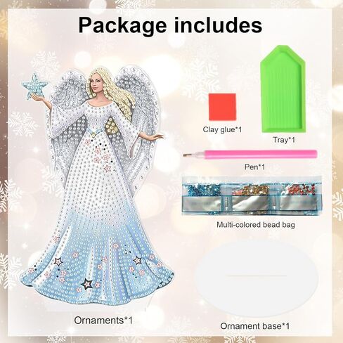 5D Diamond Art Painting Ornaments Kits Christmas Wreath, DIY Diamond Art Painting Desktop Ornament, Special Shaped Crystal Rhinestone Diamond Art Table Top Home Office Christmas Decor (24.1x23.5cm) in Kuwait