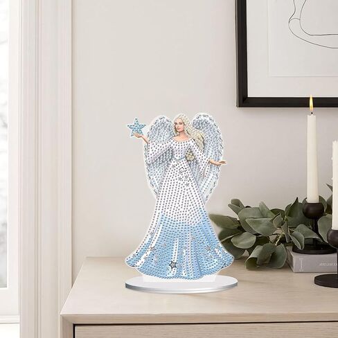 5D Diamond Art Painting Ornaments Kits Christmas Wreath, DIY Diamond Art Painting Desktop Ornament, Special Shaped Crystal Rhinestone Diamond Art Table Top Home Office Christmas Decor (24.1x23.5cm) in Kuwait