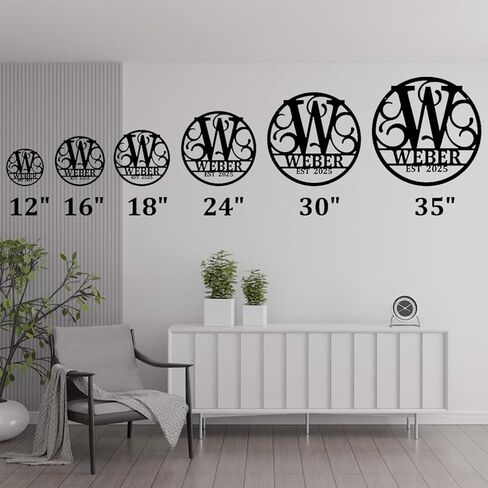 Tree Chairs Dock on Lake Scene Sunset sign Personalized Metal Monogram, Trees. Wedding Gift. Family, Outdoor Name Sign, Last Name Sign,Front Door (black, 16") in Saudi Arabia