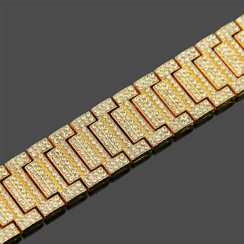 EMESLY Solid Miami Cuban Link Chain Gold/Silver Necklace (16, 18, 20, 22, 24 Inches Length); Hip Hop Bracelet (8" Length) for Men & Women; Perfect Iced Out Bling Jewelry Gift in Saudi Arabia