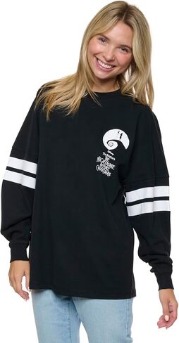 Disney Womens Long Sleeve Jersey Oversized Skellington in Saudi Arabia