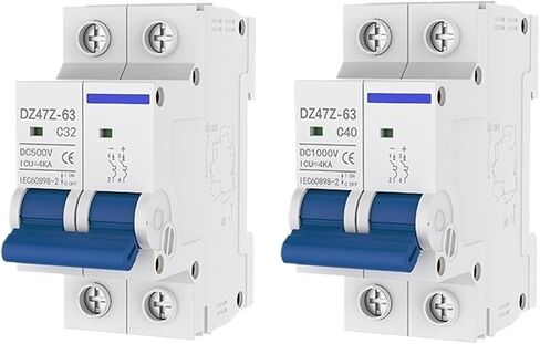 2P MCB 10A 16A 20A 25A 32A 40A50A63A Circuit Breaker DZ47Z 500V/1000V Din Rail Mount DC Disconnect Switch for Solar PV System(2P 500V,20A) in Saudi Arabia