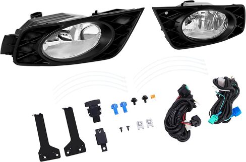 Front Fog Light Pair Compatible with 2008-2010 Honda Odyssey Bumper Fog Lamp Assembly Clear Lens Plastic+Glass Replacement for HO2592121 HO2593121 LH & RH in Kuwait
