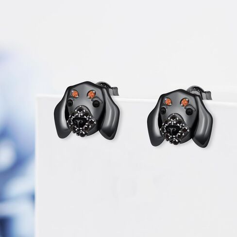 German Shepherd Earrings/Dachshund Earrings/Yorkie Earrings/Schnauzer Earrings 925 Sterling Silver Dog Jewelry Animal Stud Earring Birthday Gift for Women Dog Lover in Saudi Arabia