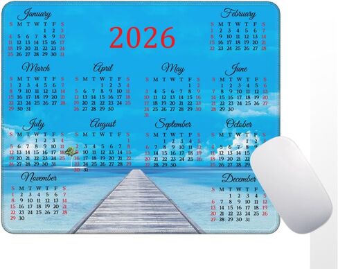 لوحة ماوس كمبيوتر بتقويم 2025 مع حافة مخيطة وقاعدة مطاطية غير قابلة للانزلاق ملحقات مكتبية بساط ماوس كمبيوتر محمول 9.6 × 7.9 × 0.1 بوصة (C، 24 سم × 20 سم × 0.3 سم) in Kuwait
