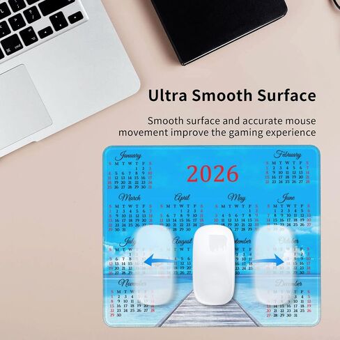 لوحة ماوس كمبيوتر بتقويم 2025 مع حافة مخيطة وقاعدة مطاطية غير قابلة للانزلاق ملحقات مكتبية بساط ماوس كمبيوتر محمول 9.6 × 7.9 × 0.1 بوصة (C، 24 سم × 20 سم × 0.3 سم) in Kuwait