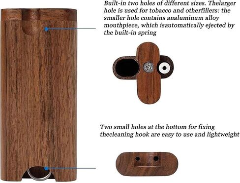 صندوق تخزين واحد مع أنبوب معدني، غطاء خشبي دوار، أنبوب مخبأ خشبي، مخبأ واحد، مع منظم خرز لسطح المكتب، صناديق زخرفية عتيقة قابلة لإعادة الاستخدام (لون الخشب المقسم) in Saudi Arabia
