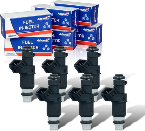 FJ485 8-holes Fuel Injectors Compatible with Acura MDX/TL, Honda Accord/Odyssey/Pilot/Ridgeline, 16450-RCA-A01 6pcs in Saudi Arabia