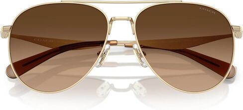 نظارات شمسية نسائية من COACH Hc7169 معدنية C Hardware Aviator in Saudi Arabia