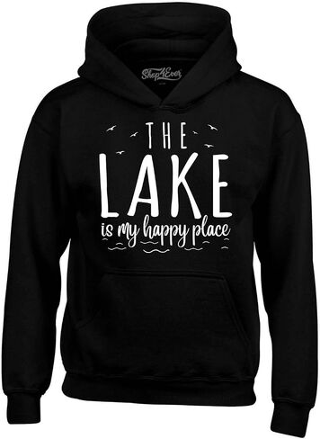 shop4ever The Lake is My Happy Place Hoodie Sweatshirts in Saudi Arabia