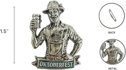 دبابيس القبعة الألمانية من Festival Man Oktoberfest مع لافتة Oktoberfest - دبابيس Oktoberfest التي يجب اقتناؤها مع مشبك معدني يمكن تحصيلها لقبعة جبال الألب الألمانية من Oktoberfest Haus in Kuwait