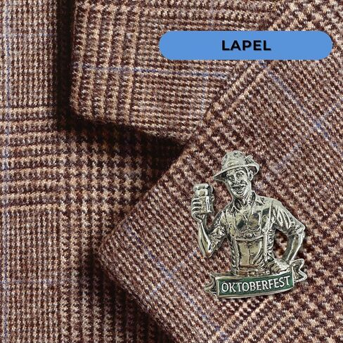 دبابيس القبعة الألمانية من Festival Man Oktoberfest مع لافتة Oktoberfest - دبابيس Oktoberfest التي يجب اقتناؤها مع مشبك معدني يمكن تحصيلها لقبعة جبال الألب الألمانية من Oktoberfest Haus in Kuwait