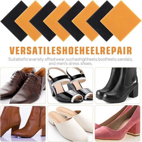 16pcs High Heels Patch, Rubber Boot Heel Replacement Square Sole Repair Tips Stickers Anti Heel Caps High Heel Tread Pad Non Slip Heel Protectors(6.2x6.2x0.4cm) in Saudi Arabia