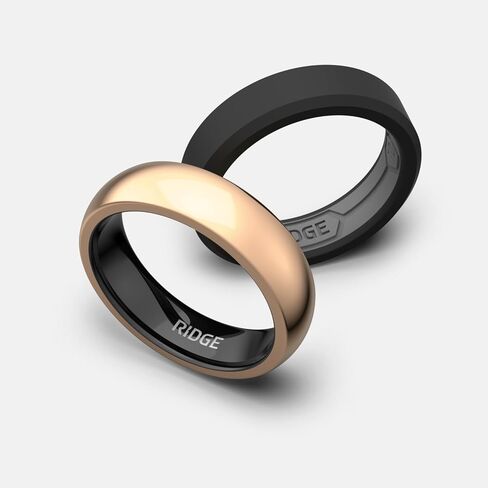 The Ridge Tungsten Rings For Men - Mens Wedding Band - Strong, Durable and Scratch-Resistant Rounded 6mm Ring With Silicone Band in Kuwait