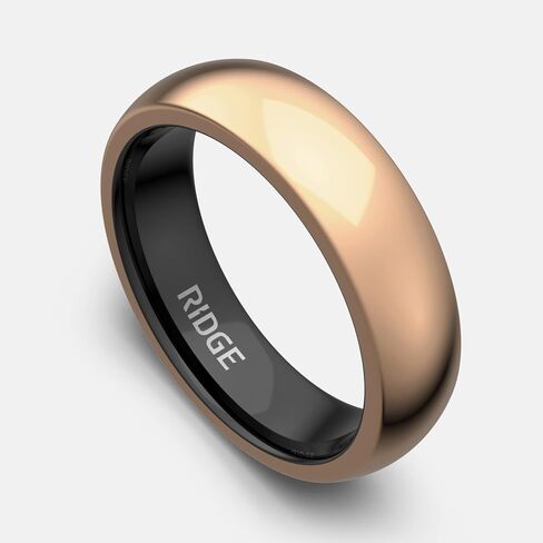 The Ridge Tungsten Rings For Men - Mens Wedding Band - Strong, Durable and Scratch-Resistant Rounded 6mm Ring With Silicone Band in Kuwait