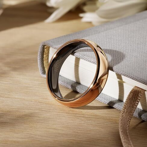 The Ridge Tungsten Rings For Men - Mens Wedding Band - Strong, Durable and Scratch-Resistant Rounded 6mm Ring With Silicone Band in Kuwait