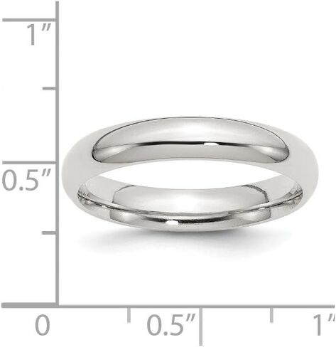 Solid 925 Sterling Silver 4mm Comfort Fit Wedding Band in Saudi Arabia