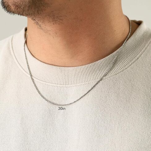 Nuragold 10k Real White Gold 1.8mm Rope Chain Diamond Cut Necklace (14"-30") Italian Jewelry for Men & Women in Saudi Arabia