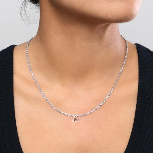 Nuragold 10k Real White Gold 1.8mm Rope Chain Diamond Cut Necklace (14"-30") Italian Jewelry for Men & Women in Saudi Arabia