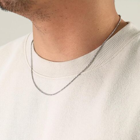 Nuragold 10k Real White Gold 1.8mm Rope Chain Diamond Cut Necklace (14"-30") Italian Jewelry for Men & Women in Saudi Arabia